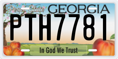 GA license plate PTH7781