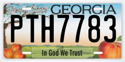 GA license plate PTH7783
