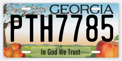 GA license plate PTH7785