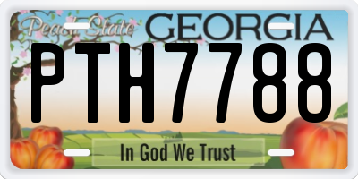 GA license plate PTH7788