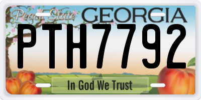 GA license plate PTH7792