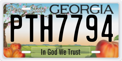 GA license plate PTH7794