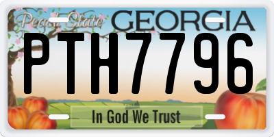 GA license plate PTH7796