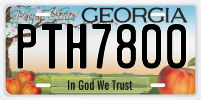GA license plate PTH7800
