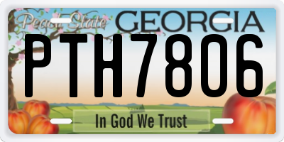 GA license plate PTH7806