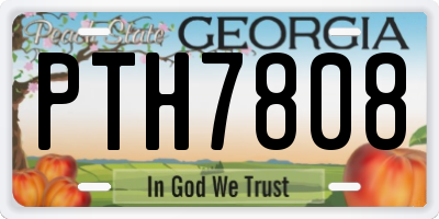 GA license plate PTH7808