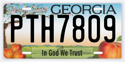 GA license plate PTH7809