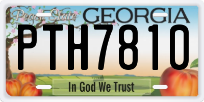 GA license plate PTH7810