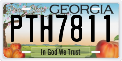 GA license plate PTH7811