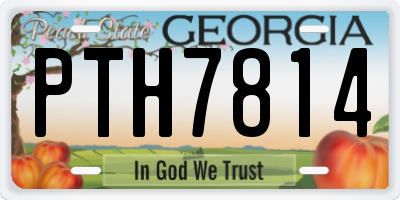 GA license plate PTH7814
