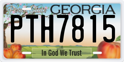 GA license plate PTH7815