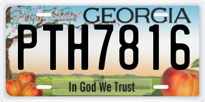 GA license plate PTH7816