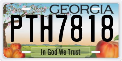 GA license plate PTH7818