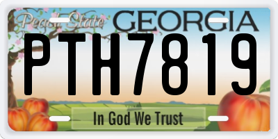 GA license plate PTH7819
