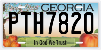 GA license plate PTH7820