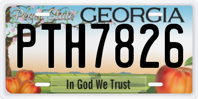 GA license plate PTH7826