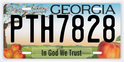 GA license plate PTH7828