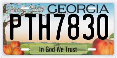 GA license plate PTH7830