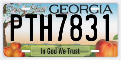 GA license plate PTH7831