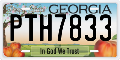 GA license plate PTH7833