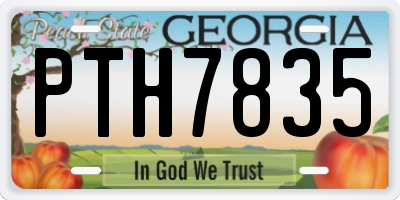 GA license plate PTH7835