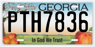 GA license plate PTH7836