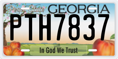 GA license plate PTH7837