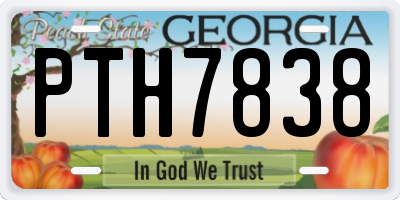 GA license plate PTH7838