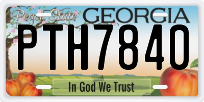 GA license plate PTH7840