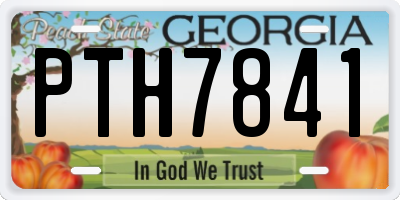 GA license plate PTH7841