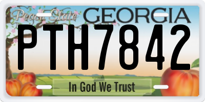 GA license plate PTH7842