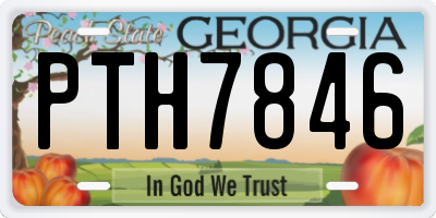 GA license plate PTH7846
