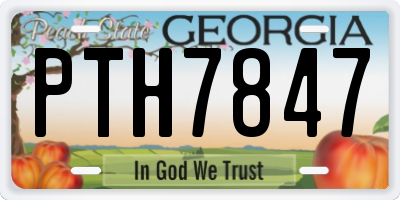 GA license plate PTH7847