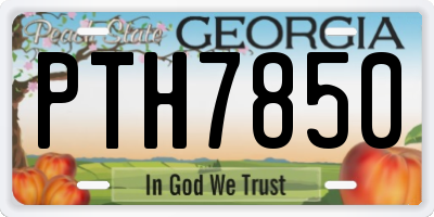 GA license plate PTH7850