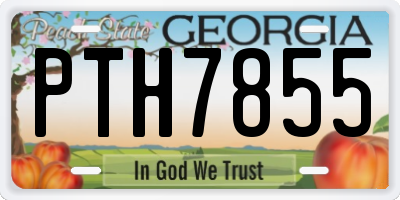 GA license plate PTH7855