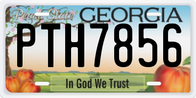 GA license plate PTH7856