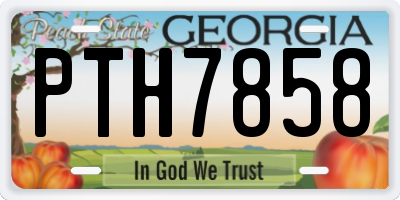 GA license plate PTH7858