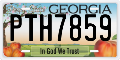 GA license plate PTH7859