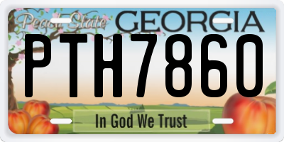 GA license plate PTH7860