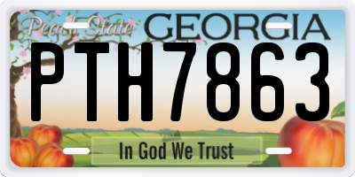 GA license plate PTH7863