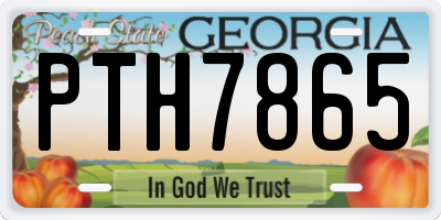 GA license plate PTH7865