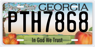 GA license plate PTH7868