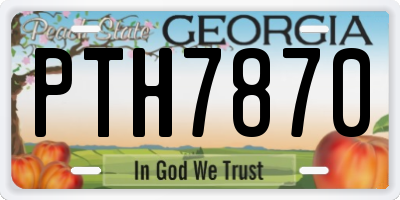 GA license plate PTH7870