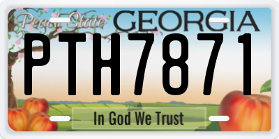 GA license plate PTH7871
