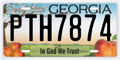 GA license plate PTH7874