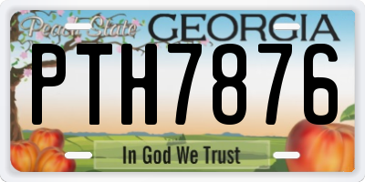 GA license plate PTH7876