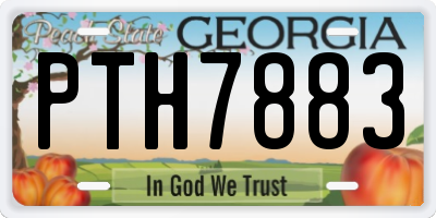 GA license plate PTH7883