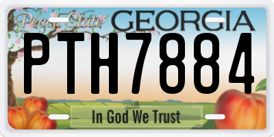 GA license plate PTH7884