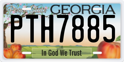 GA license plate PTH7885