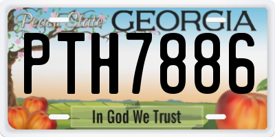GA license plate PTH7886